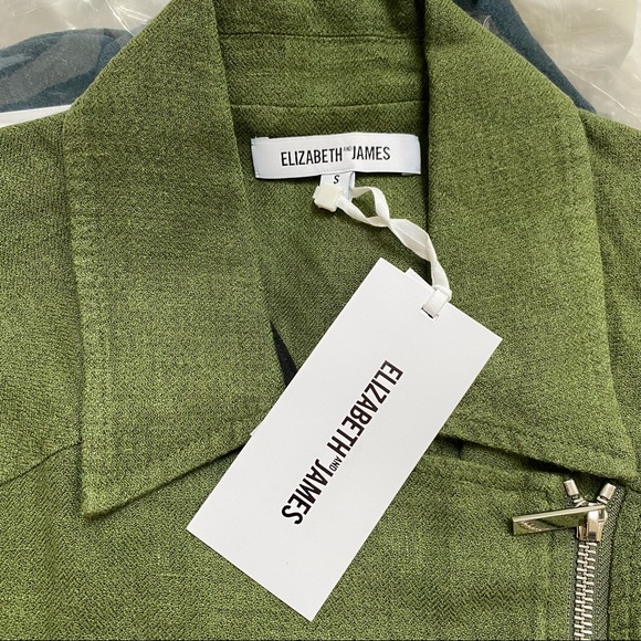 NEW Elizabeth And James Green Tegan Biker Vest - Picture 8 of 9